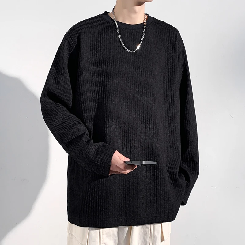 Men Ribbed Knit Crew Neck Long - Mens Fashion Summer review and price