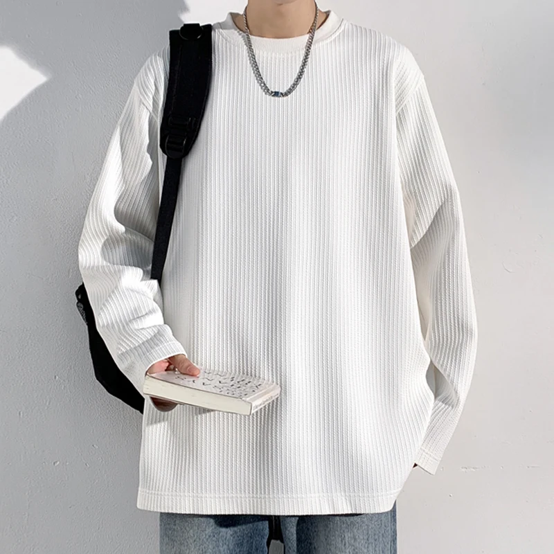 Men Ribbed Knit Crew Neck Long - Mens Fashion Summer review and price