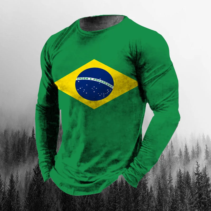 Vintage Brazilian Flag 3D Prin - Mens Fashion Clothes review and price